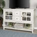 52" Transitional Wood Glass TV Stand Buffet - Antique White - WEF1915