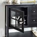 52" Transitional Wood Glass TV Stand Buffet - Black - WEF1916