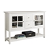 52" Transitional Wood Glass TV Stand Buffet - White - WEF1920