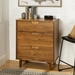 3 Drawer Mid Century Modern Wood Dresser - Caramel - WEF1935