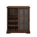 36" Sliding Glass Door Bar Cabinet - Dark Walnut - WEF1938