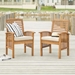 Acacia Wood Outdoor Patio Chairs with Cushions, Set of 2 - Brown  - WEF1958