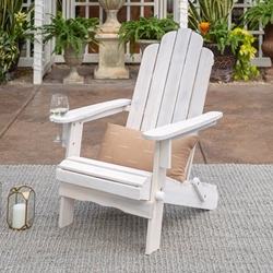 Patio Wood Adirondack Chair - White Wash 