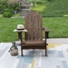 Acacia Wood Outdoor Patio Adirondack Chair - Dark Brown - WEF1970