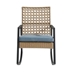 Modern Patio Rattan Rocking Chair - Light Brown & Blue