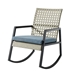Modern Patio Rattan Rocking Chair - Light Grey & Blue - WEF1973
