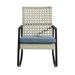 Modern Patio Rattan Rocking Chair - Light Grey & Blue - WEF1973