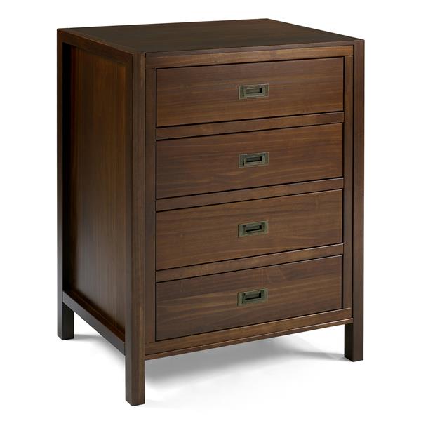 40" Classic Solid Wood 4-Drawer Chest - Walnut 