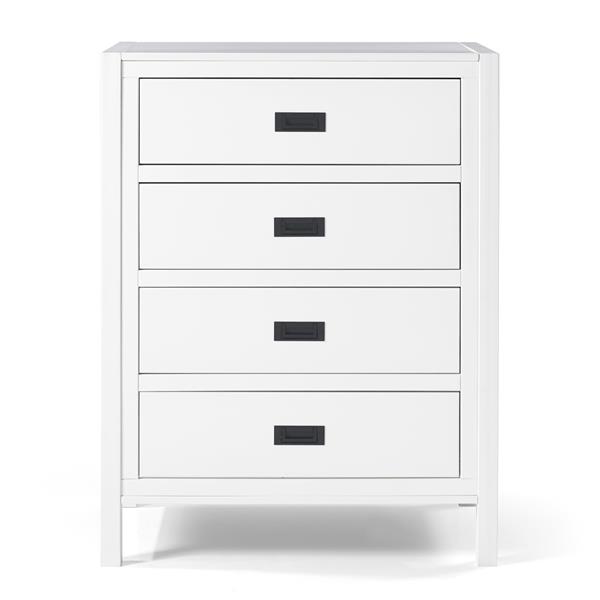 40" Classic Solid Wood 4-Drawer Chest - White 