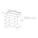 Modern Glass Top 3-Drawer Accent Console - Slate Grey - WEF1992