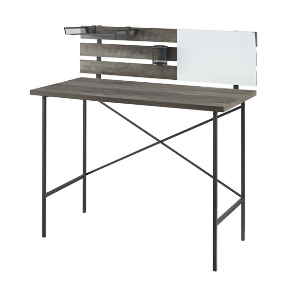 42" Modern Slat Back Adjustable Storage Writing Desk - Grey Wash 