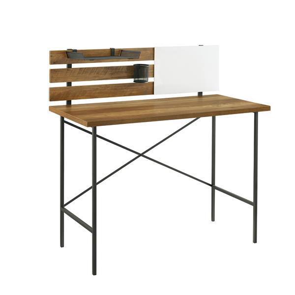 42" Modern Slat Back Adjustable Storage Writing Desk - Reclaimed Barnwood 