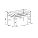 Solid Wood Low Loft Twin Bed - Grey - WEF2033