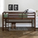 Solid Wood Low Loft Twin Bed - Walnut - WEF2034