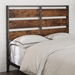 48" Rustic Industrial Queen Size Metal Wood Plank Panel Headboard - Brown - WEF2044