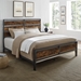 King Size Industrial Slat Bed - Reclaimed Barnwood - WEF2046