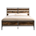 King Size Industrial Slat Bed - Reclaimed Barnwood - WEF2046