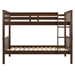 Solid Pine Wood Twin Over Twin Bunk Bed - Walnut - WEF2082