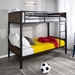 Rustic Industrial Twin over Twin Wood Bunk Bed - Brown - WEF2090