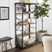 64" Industrial 4-Shelf Wood Bookcase - Rustic Oak - WEF2103