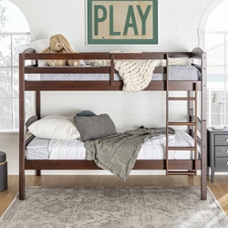 Solid Wood Twin over Twin Bunk Bed - Espresso 