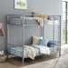 Premium Metal Twin over Twin Bunk Bed - Silver - WEF2138