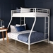 Premium Metal Twin over Full Bunk Bed - White - WEF2141