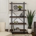 68" Rustic Industrial 5-Shelf Wood Bookcase - Dark Walnut - WEF2151