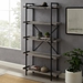 68" Industrial Metal Bookcase - Grey Wash - WEF2154