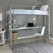 Premium Metal Twin Loft Bed with Workstation- Silver - WEF2161