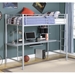 Premium Metal Twin Loft Bed with Workstation- Silver - WEF2161