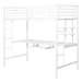 Premium Metal Twin Loft Bed with Workstation- White - WEF2162