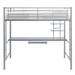 Premium Metal Full Size Loft Bed with Wood Workstation - Silver - WEF2167