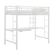 Premium Metal Full Size Loft Bed with Wood Workstation - Silver - WEF2167