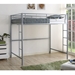 Premium Metal Full Size Loft Bed - Silver - WEF2170