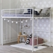 Premium Metal Full Size Loft Bed - White - WEF2171