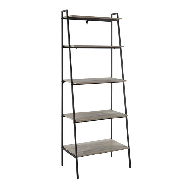 72" Industrial Ladder Bookcase - Grey Wash 
