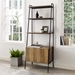 72" Industrial Modern Ladder Bookcase With Cabinet - Reclaimed Barnwood  - WEF2175