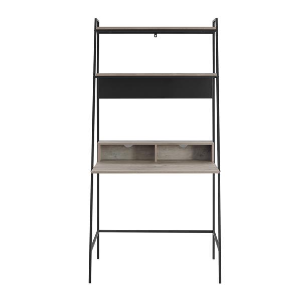 36" Modern Wood Ladder Computer Desk - Grey Wash 