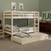 Solid Wood Twin over Twin Bunk Bed & Storage & Trundle Bed - White - WEF2233