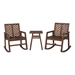 3-Piece Outdoor Rocking Chair Chat Set - Dark Brown - WEF2243