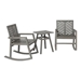 3-Piece Outdoor Rocking Chair Chat Set - Grey Wash - WEF2244
