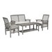 4-Piece Classic Outdoor Patio Chat Set - Grey Wash - WEF2262