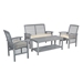 4-Piece Classic Outdoor Patio Chat Set - Grey Wash - WEF2262