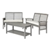 3-Piece Classic Outdoor Patio Loveseats Chat Set - Grey Wash - WEF2265