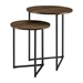 2-Piece V-Leg Nesting Side Tables - Dark Walnut & Black - WEF2330