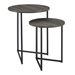 2-Piece V-Leg Nesting Side Tables - Slate Grey & Black - WEF2331