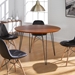 5 Piece Mid Century Modern Wood Round Dining Table Set  - Style A - WEF2351