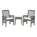 3-Piece Classic Outdoor Patio Chairs Chat Set - Grey Wash - WEF2352