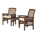 Patio Chairs and Side Table - Dark Brown - WEF2354